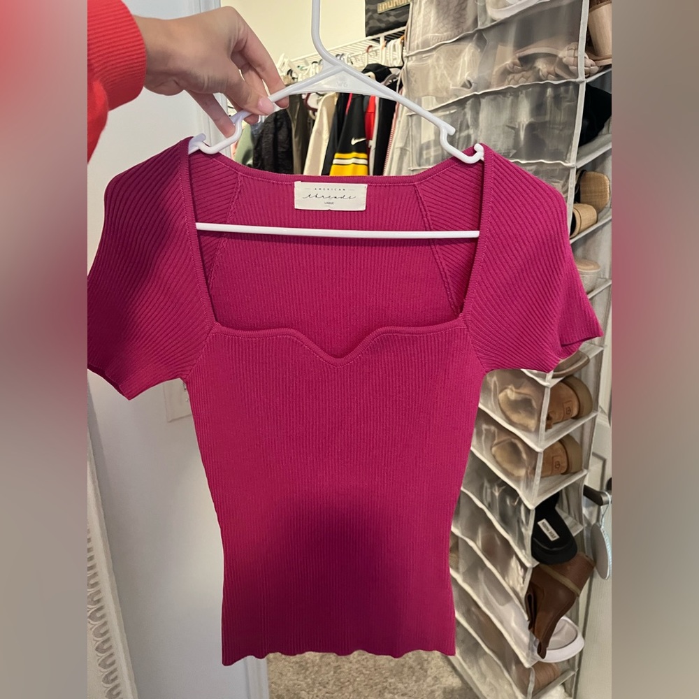 American Threads pink sweater top